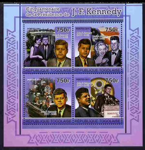 Togo 2011 50th Anniversary of Presidency of John F Kennedy perf sheetlet containing 4 values unmounted mint
