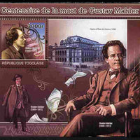 Togo 2011 Death Centenary of Gustav Mahler perf s/sheet unmounted mint