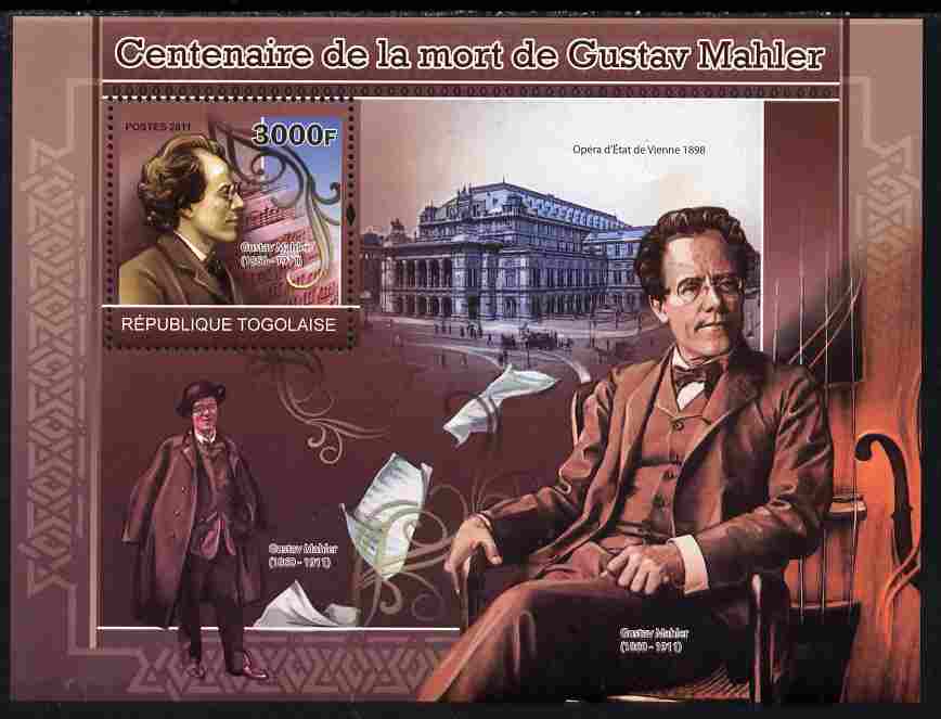 Togo 2011 Death Centenary of Gustav Mahler perf s/sheet unmounted mint