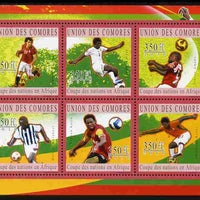 Comoro Islands 2010 Football - African Nations Cup perf sheetlet containing 6 values unmounted mint