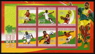 Comoro Islands 2010 Football - African Nations Cup perf sheetlet containing 6 values unmounted mint