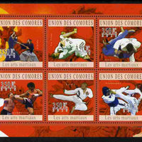 Comoro Islands 2010 Martial Arts perf sheetlet containing 6 values unmounted mint