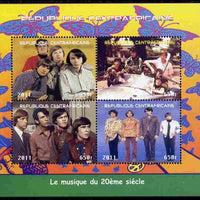 Central African Republic 2011 The Monkeys (pop group) perf sheetlet containing 4 values unmounted mint. Note this item is privately produced and is offered purely on its thematic appeal