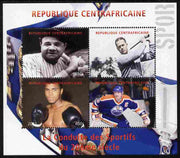 Central African Republic 2011 Sportsmen of the 20th Century perf sheetlet containing 4 values unmounted mint. Note this item is privately produced and is offered purely on its thematic appeal