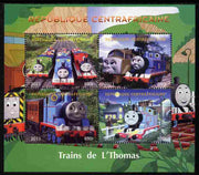 Central African Republic 2011 Thomas the Tank Engine perf sheetlet containing 4 values unmounted mint. Note this item is privately produced and is offered purely on its thematic appeal
