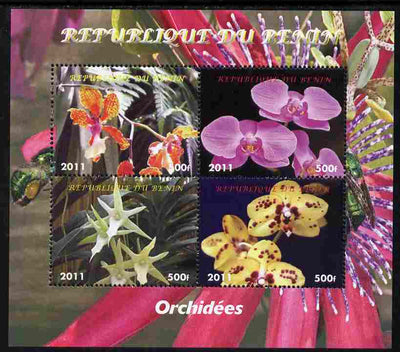 Benin 2011 Orchids perf sheetlet containing 4 values unmounted mint. Note this item is privately produced and is offered purely on its thematic appeal