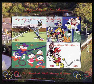 Benin 2011 The World of Walt Disney - Olympic Sports - Tennis perf sheetlet containing 4 values unmounted mint. Note this item is privately produced and is offered purely on its thematic appeal
