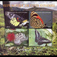 Ivory Coast 2011 Butterflies of Asia perf sheetlet containing 4 values unmounted mint. Note this item is privately produced and is offered purely on its thematic appeal