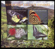 Ivory Coast 2011 Butterflies of Asia perf sheetlet containing 4 values unmounted mint. Note this item is privately produced and is offered purely on its thematic appeal