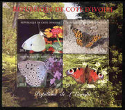 Ivory Coast 2011 Butterflies of Europe perf sheetlet containing 4 values unmounted mint. Note this item is privately produced and is offered purely on its thematic appeal