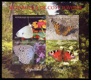 Ivory Coast 2011 Butterflies of Europe imperf sheetlet containing 4 values unmounted mint. Note this item is privately produced and is offered purely on its thematic appeal