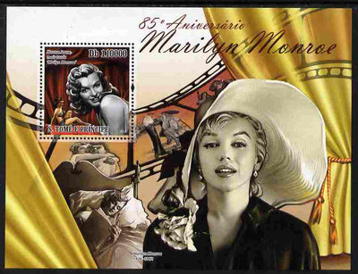 St Thomas & Prince Islands 2011 85th Birth Anniversary of Marilyn Monroe perf s/sheet unmounted mint