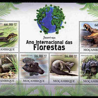 Mozambique 2011 International Year of Forests - Crocodiles perf sheetlet containing 6 values unmounted mint