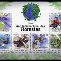 Mozambique 2011 International Year of Forests - Dragonflies perf sheetlet containing 6 values unmounted mint