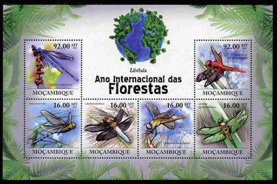 Mozambique 2011 International Year of Forests - Dragonflies perf sheetlet containing 6 values unmounted mint