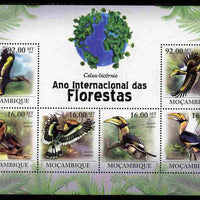 Mozambique 2011 International Year of Forests - Great Hornbill perf sheetlet containing 6 values unmounted mint