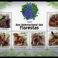 Mozambique 2011 International Year of Forests - Honey Bear perf sheetlet containing 6 values unmounted mint