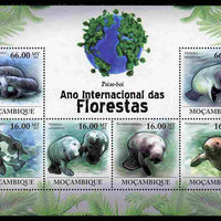 Mozambique 2011 International Year of Forests - Manatees perf sheetlet containing 6 values unmounted mint