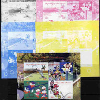 Benin 2011 The World of Walt Disney - Olympic Sports - Tennis sheetlet containing 4 values - the set of 5 imperf progressive proofs comprising the 4 individual colours plus all 4-colour composite, unmounted mint