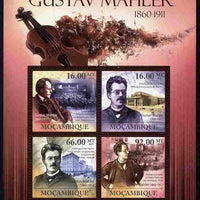 Mozambique 2011 Death Centenary of Gustav Mahler perf sheetlet containing 4 values unmounted mint