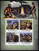 Mozambique 2011 Human Evolution perf sheetlet containing 4 values unmounted mint