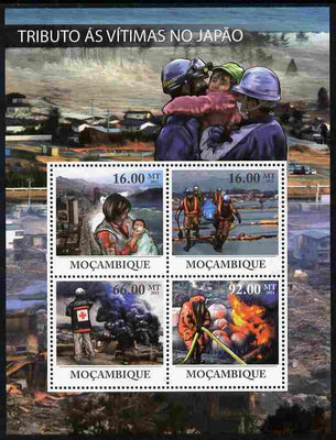 Mozambique 2011 Tribute to Victims of Japan's Earthquake perf sheetlet containing 4 values unmounted mint