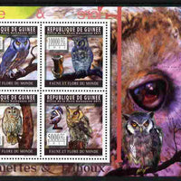 Guinea - Conakry 2011 Owls perf sheetlet containing 4 values unmounted mint