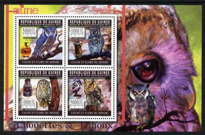 Guinea - Conakry 2011 Owls perf sheetlet containing 4 values unmounted mint