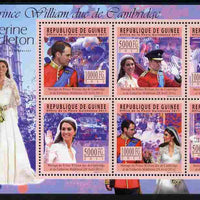 Guinea - Conakry 2011 Royal Wedding - William & Kate perf sheetlet containing 6 values unmounted mint
