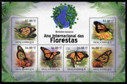 Mozambique 2011 International Year of the Forest - Butterflies perf sheetlet containing 6 values unmounted mint