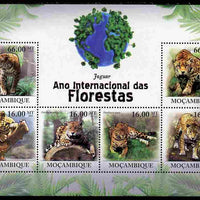Mozambique 2011 International Year of the Forest - Jaguars perf sheetlet containing 6 values unmounted mint
