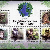 Mozambique 2011 International Year of the Forest - Owls perf sheetlet containing 6 values unmounted mint