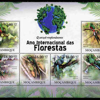 Mozambique 2011 International Year of the Forest - Resplendent Quetzal Birds perf sheetlet containing 6 values unmounted mint