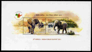 India 2011 Elephants perf m/sheet containing set of 2 values unmounted mint