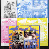 Central African Republic 2011 The Monkeys (pop group) sheetlet containing 4 values - the set of 5 imperf progressive proofs comprising the 4 individual colours plus all 4-colour composite, unmounted mint