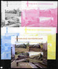 Central African Republic 2011 Railways - Trains of England sheetlet containing 4 values - the set of 5 imperf progressive proofs comprising the 4 individual colours plus all 4-colour composite, unmounted mint