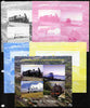 Central African Republic 2011 Railways - Trains of Africa sheetlet containing 4 values - the set of 5 imperf progressive proofs comprising the 4 individual colours plus all 4-colour composite, unmounted mint