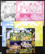 Ivory Coast 2011 The World of Walt Disney - Snow White sheetlet containing 4 values - the set of 5 imperf progressive proofs comprising the 4 individual colours plus all 4-colour composite, unmounted mint