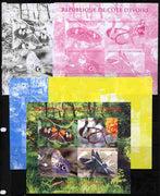 Ivory Coast 2011 Butterflies of Africa sheetlet containing 4 values - the set of 5 imperf progressive proofs comprising the 4 individual colours plus all 4-colour composite, unmounted mint