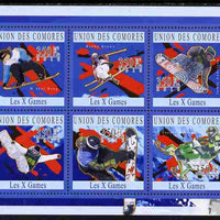 Comoro Islands 2010 X-Treme Sports perf sheetlet containing 6 values unmounted mint