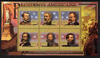 Guinea - Conakry 2010-11 Presidents of the USA #18 - Ulysses S Grant perf sheetlet containing 6 values unmounted mint Michel 8018-23
