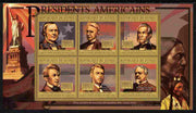 Guinea - Conakry 2010-11 Presidents of the USA #21 - Chester A Arthur perf sheetlet containing 6 values unmounted mint Michel 8036-41