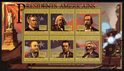 Guinea - Conakry 2010-11 Presidents of the USA #22 - Grover Cleveland perf sheetlet containing 6 values unmounted mint Michel 8042-47