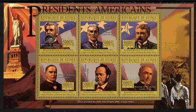 Guinea - Conakry 2010-11 Presidents of the USA #23 - Benjamin Harrison perf sheetlet containing 6 values unmounted mint Michel 8048-53