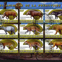 Djibouti 2011 Prehistoric Animals #2 perf sheetlet containing 9 values fine cto used