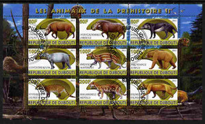 Djibouti 2011 Prehistoric Animals #2 perf sheetlet containing 9 values fine cto used