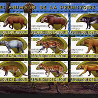 Djibouti 2011 Prehistoric Animals #2 perf sheetlet containing 9 values unmounted mint