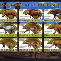 Djibouti 2011 Prehistoric Animals #2 imperf sheetlet containing 9 values unmounted mint