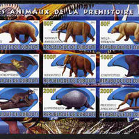 Djibouti 2011 Prehistoric Animals #3 imperf sheetlet containing 9 values unmounted mint