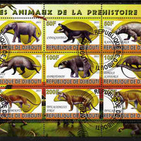 Djibouti 2011 Prehistoric Animals #4 perf sheetlet containing 9 values fine cto used